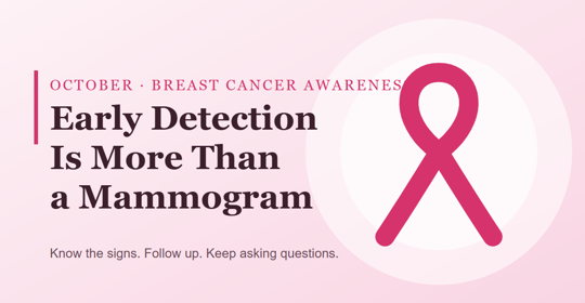 Breast Cancer Awareness: Early Detection Beyond Mammograms