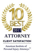 10 Best 2017 | Attorney Client Satisfaction | American Institute of Personal Injury Attorneys